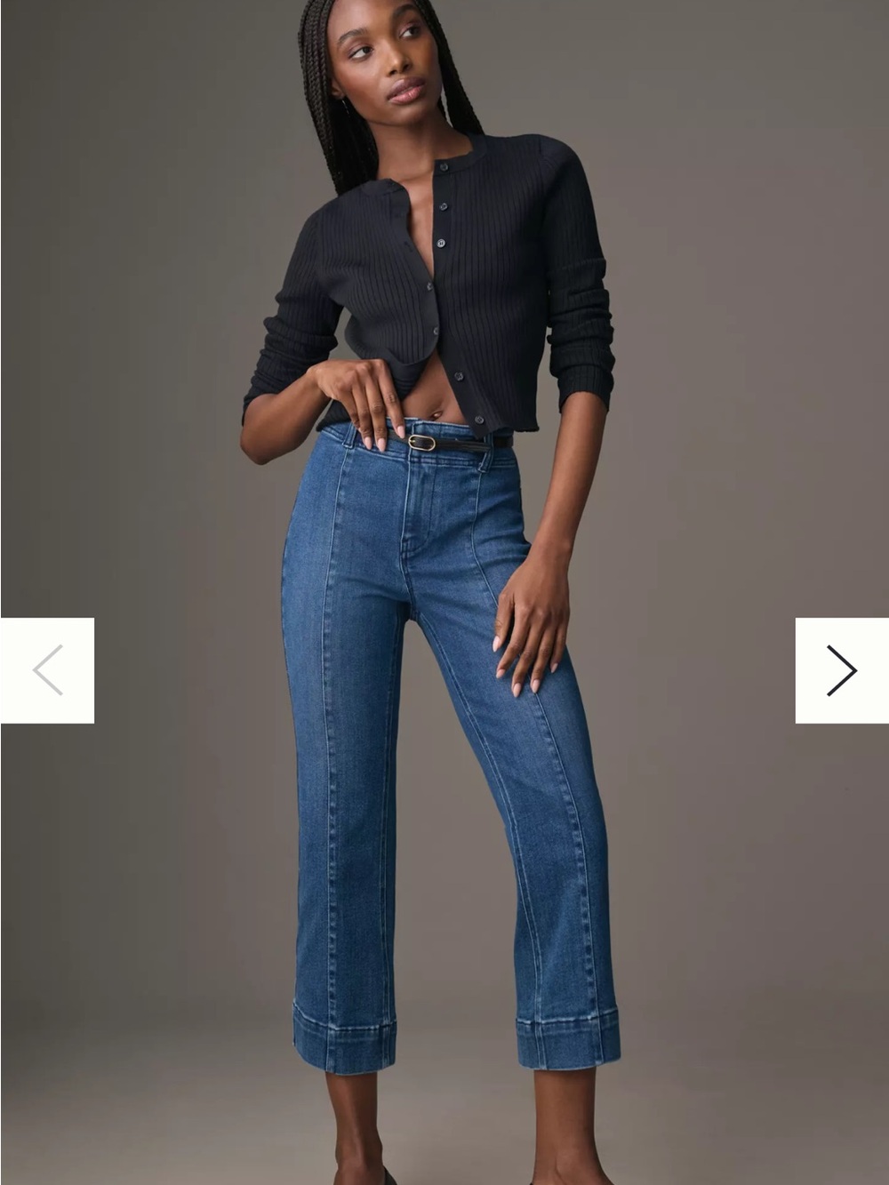 Anthropologie Pilcro Dark Blue Cropped Front-Seam Jeans